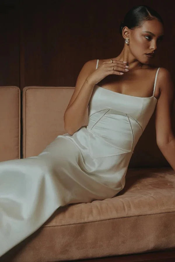Gabriella – L'Abito Maxi Corsetto in Raso Setoso