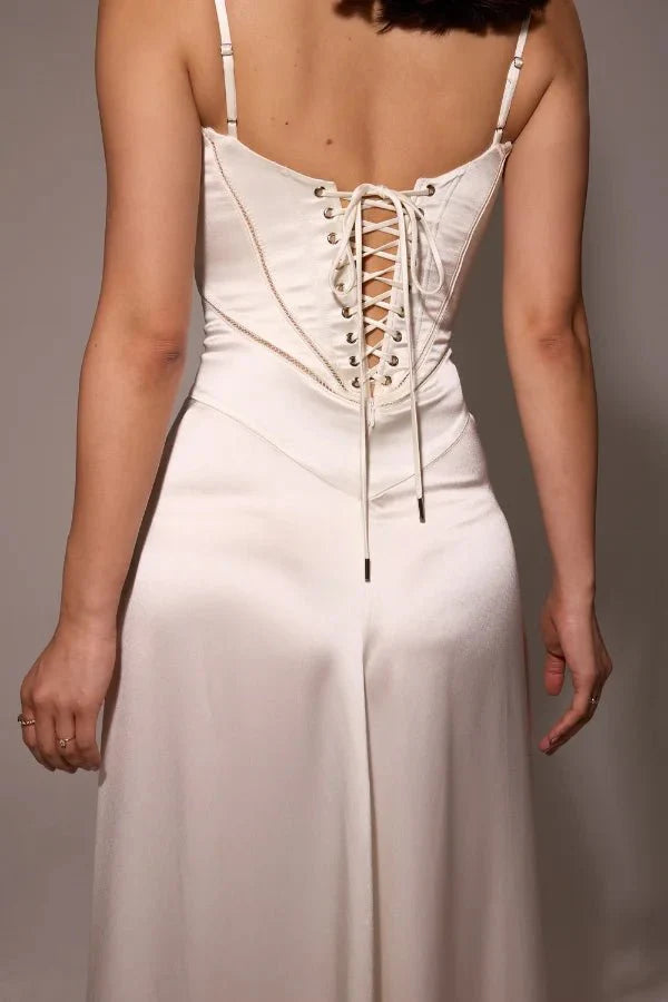 Gabriella – L'Abito Maxi Corsetto in Raso Setoso