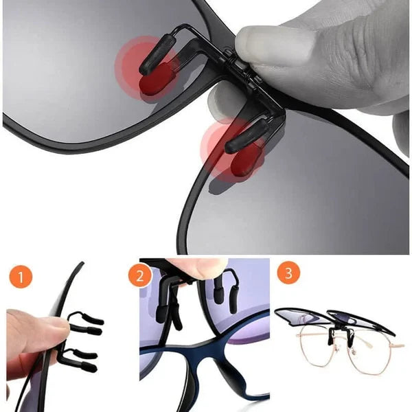 New Polarised Clip-on Flip Up Sunglasses