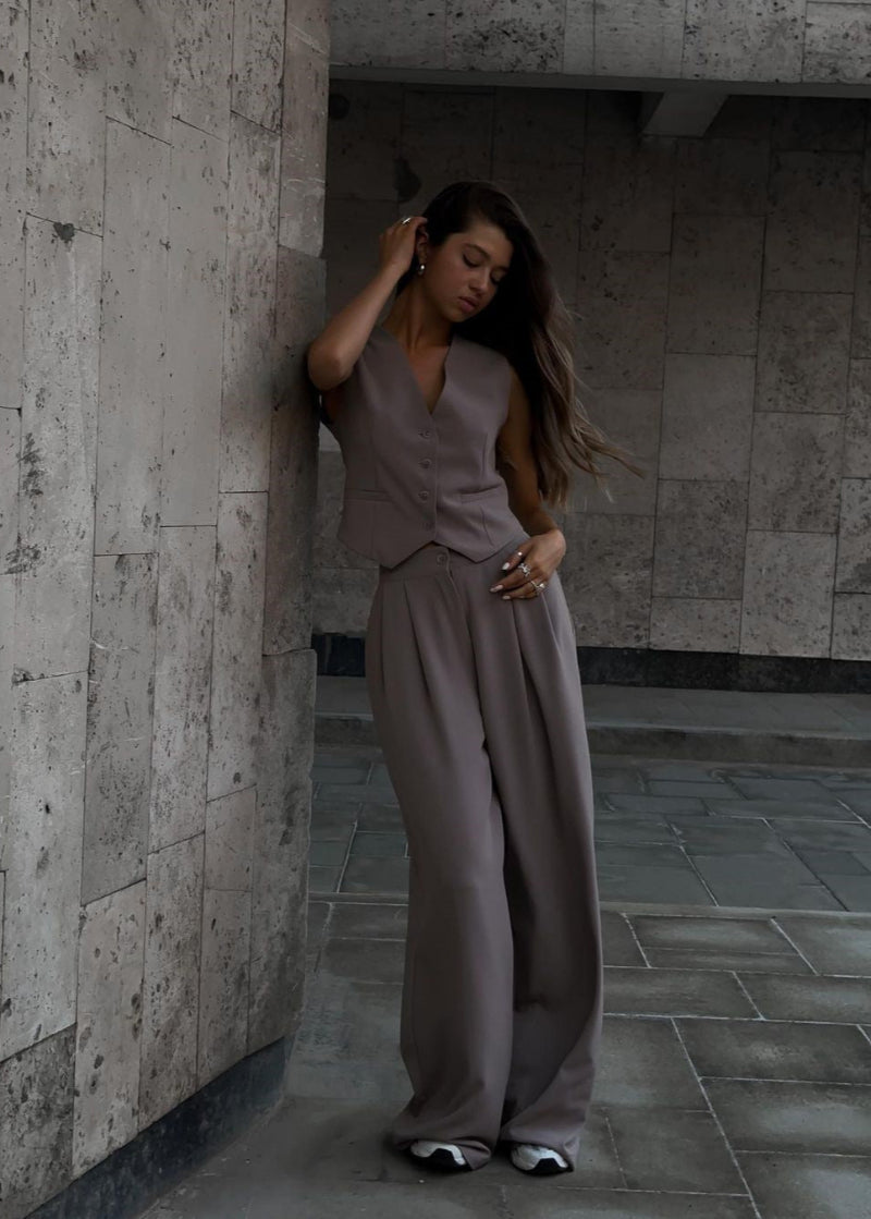 Elegante Set Blazer Senza Maniche da Donna