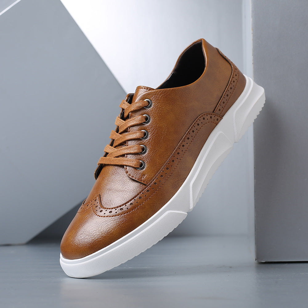Sneakers Brogue in Pelle