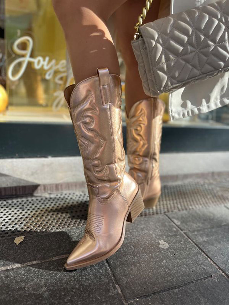 Gracie | Stivali Cowboy Metallici Eleganti da Donna