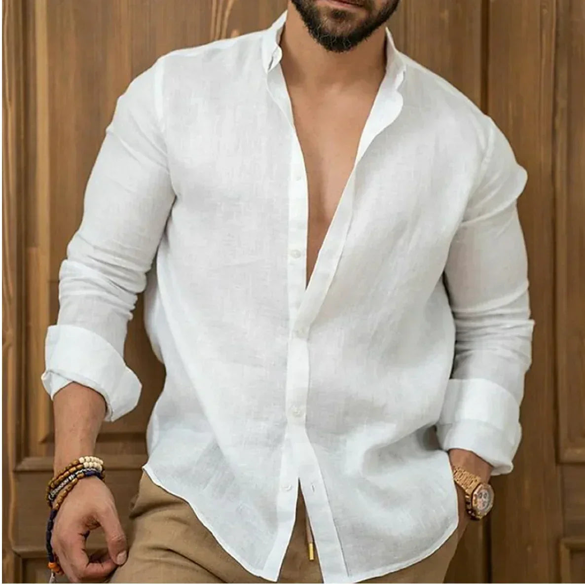 Camicia in lino traspirante da uomo, freschezza e stile estivo