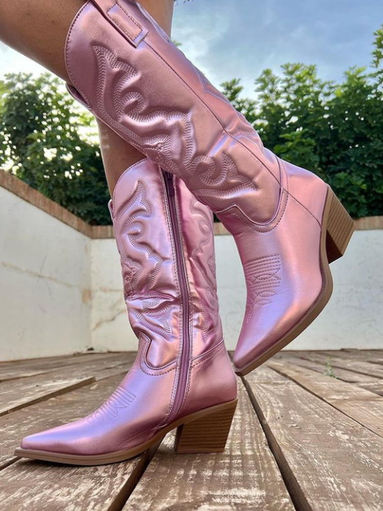 Gracie | Stivali Cowboy Metallici Eleganti da Donna