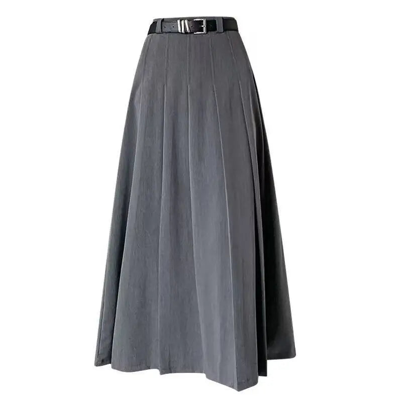 Gonna midi plissettata con cintura da donna - elegante e versatile