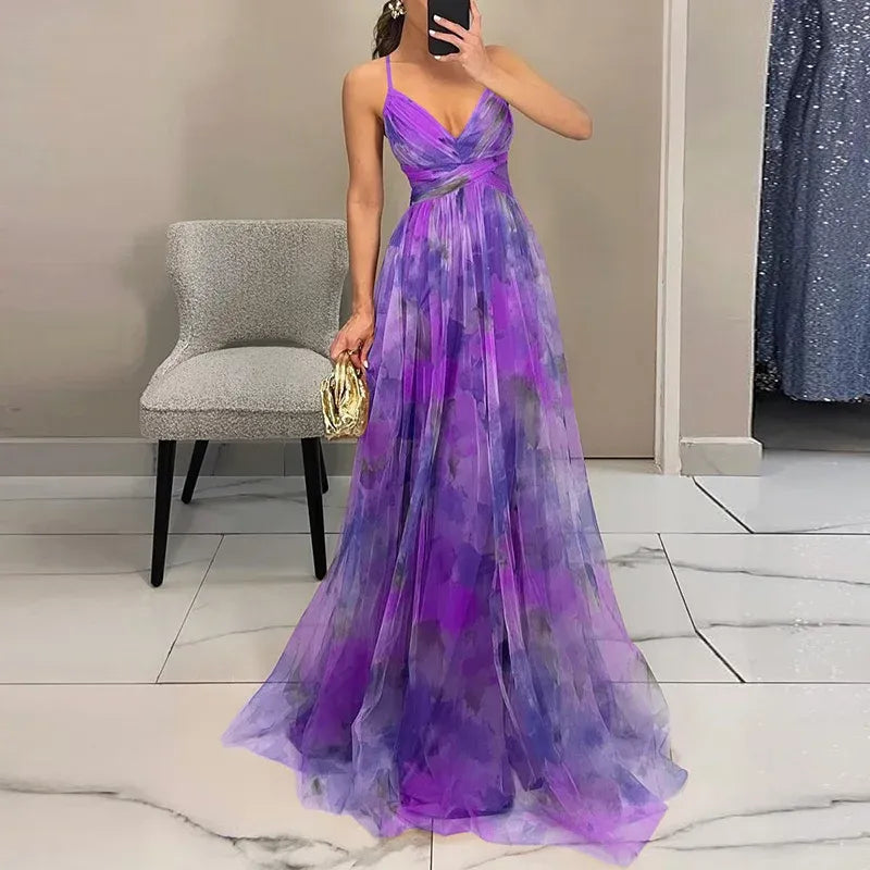 Abito Lungo da Donna Bella – Abito Floreale Estivo con Chiusura Regolabile e Silhouette Fluida