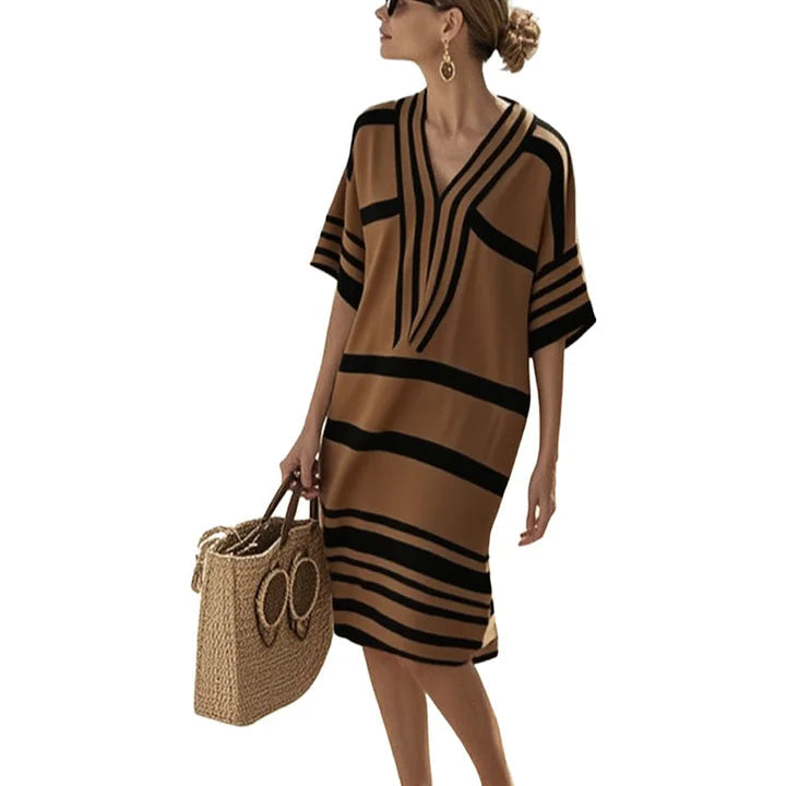 Abito Fluido a Righe da Donna - Eleganza Casual