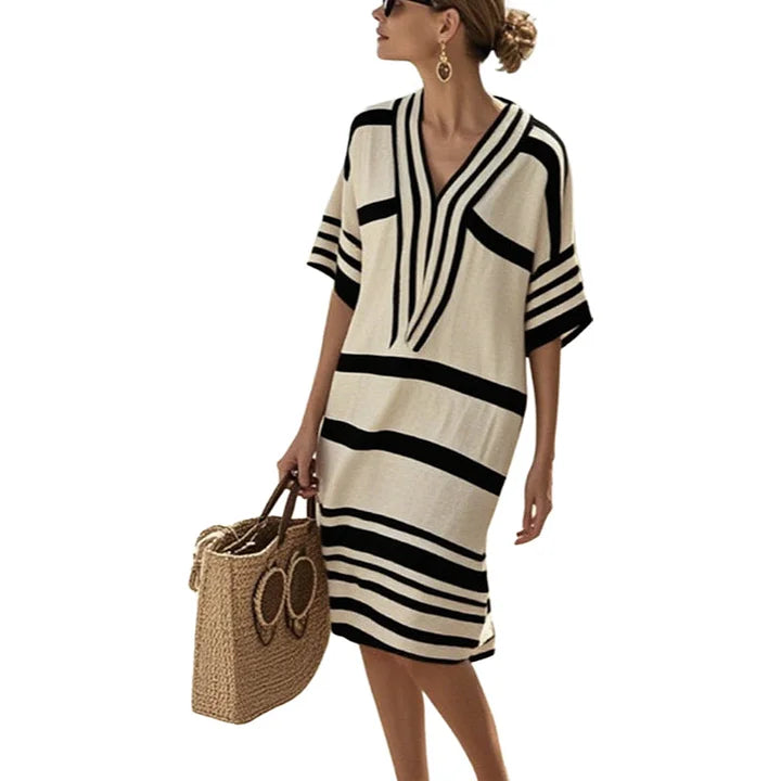 Abito Fluido a Righe da Donna - Eleganza Casual