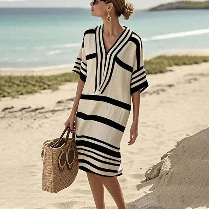Abito Fluido a Righe da Donna - Eleganza Casual