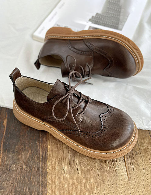 Scarpe Oxford da Donna a Punta Quadrata Larga