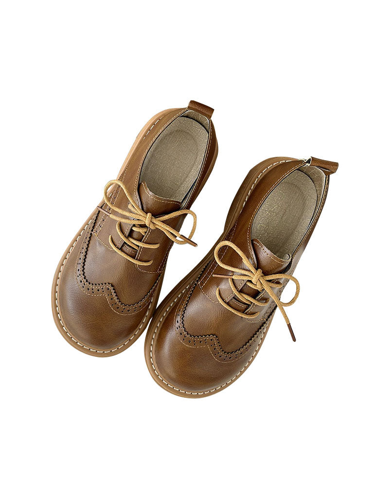 Scarpe Oxford da Donna a Punta Quadrata Larga