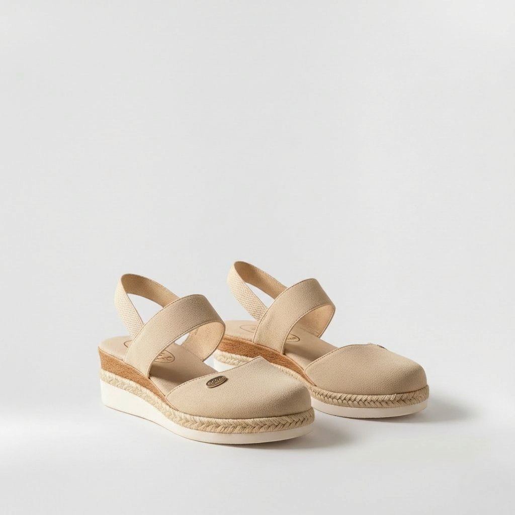 Sandali espadrillas da donna con cinturino e suola platform estiva
