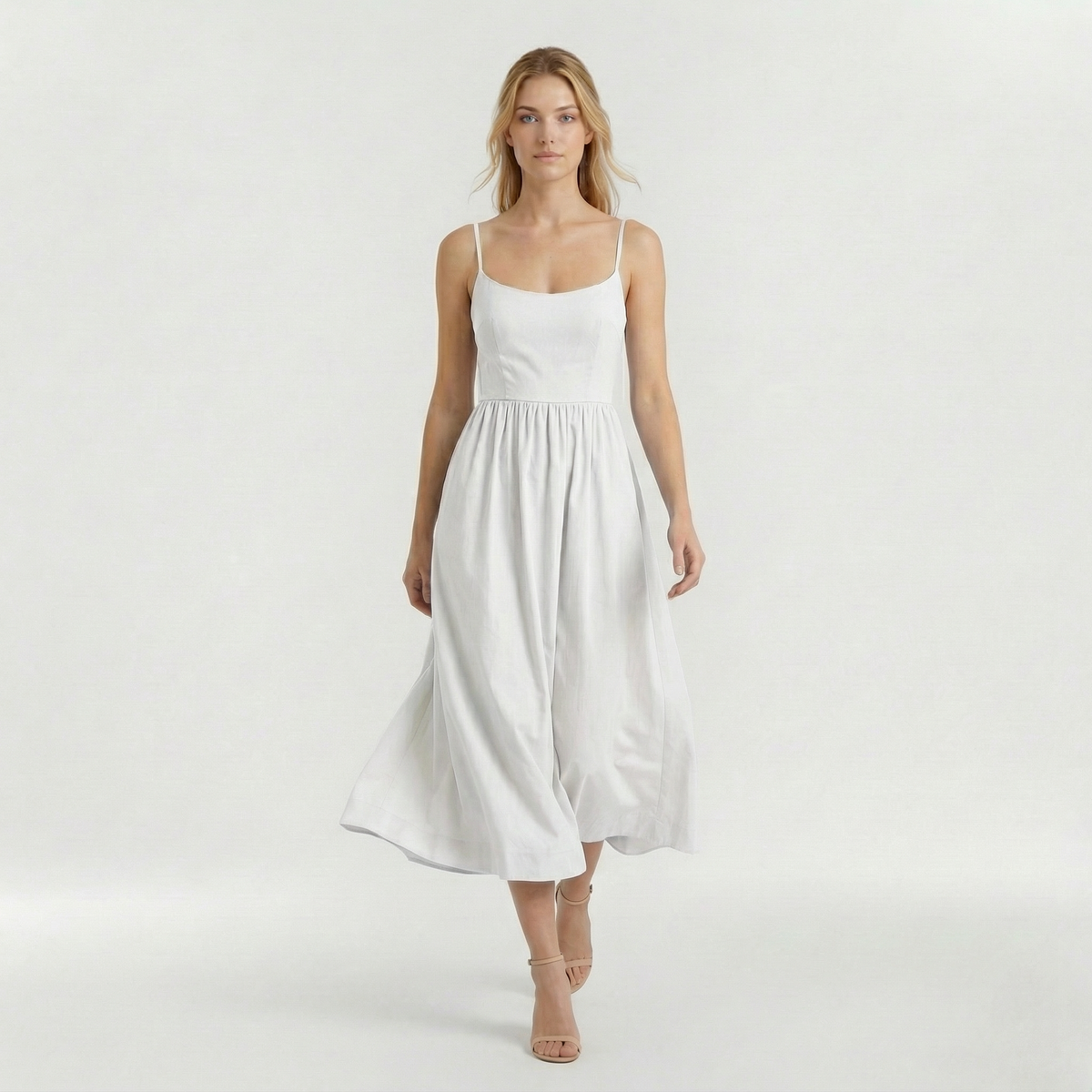 Abito midi A-line da donna stile ascot per invitata matrimonio