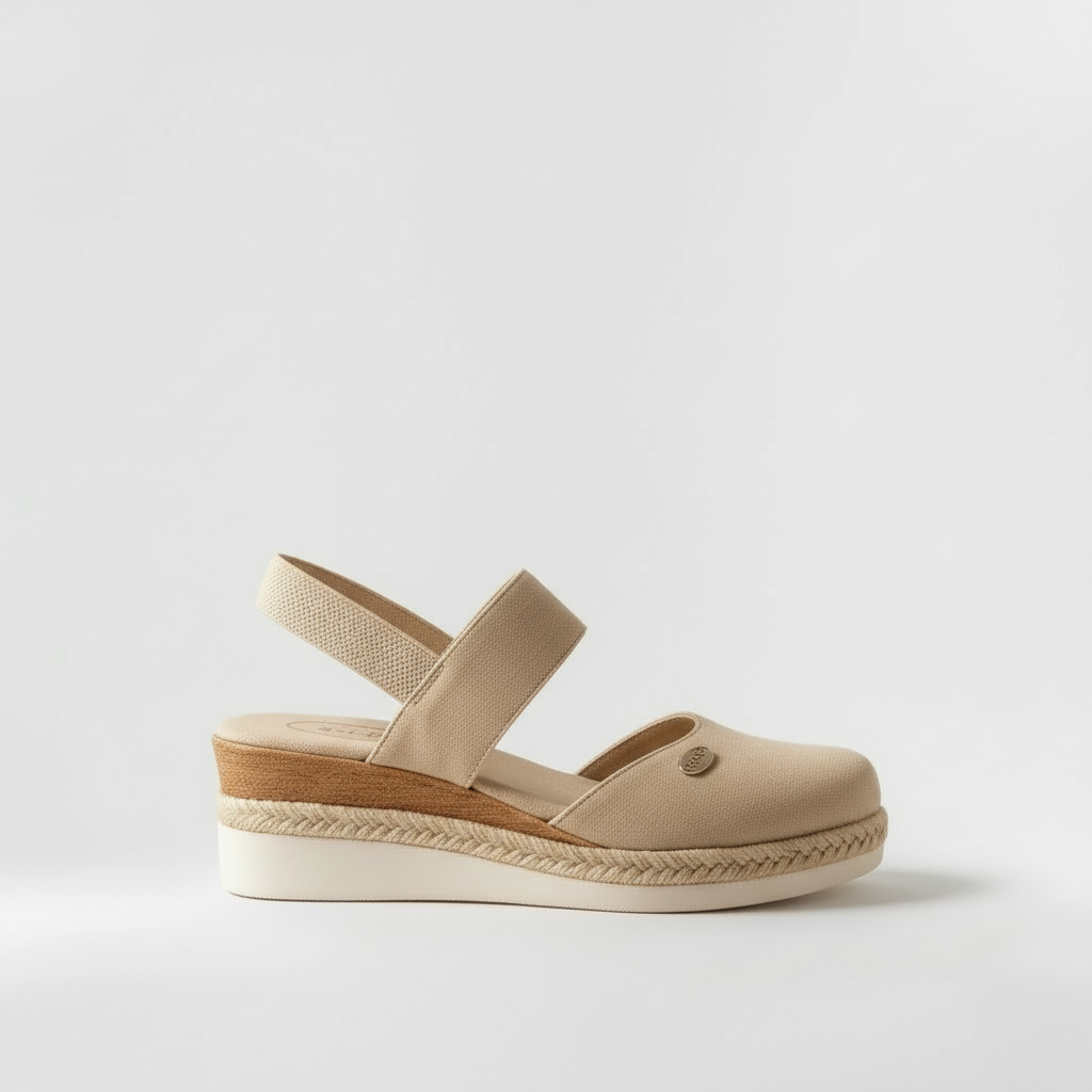 Sandali espadrillas da donna con cinturino e suola platform estiva