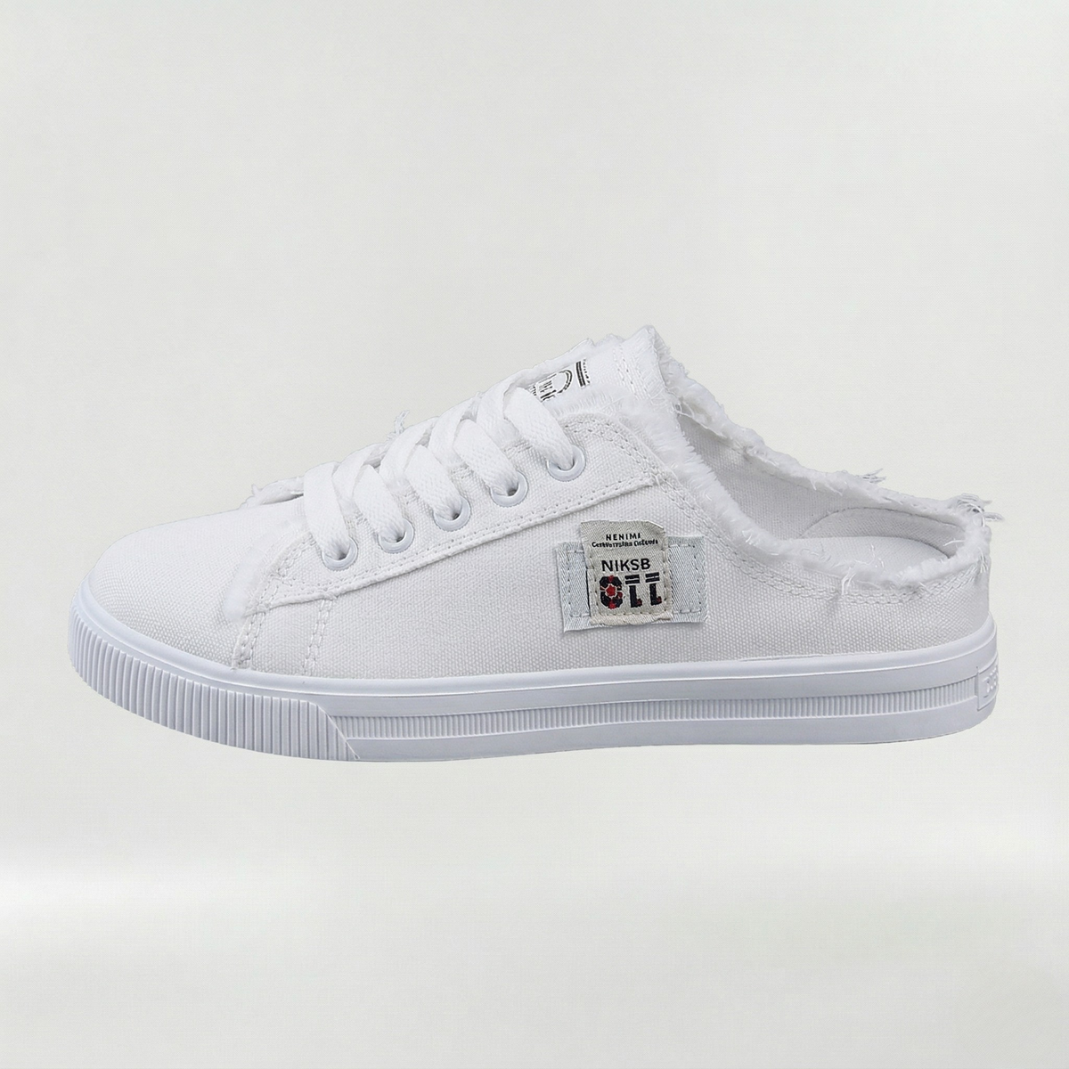 Sneakers Donna Casual in Tela con Lacci Scarpe Basse Estive Comode Senza Tallone