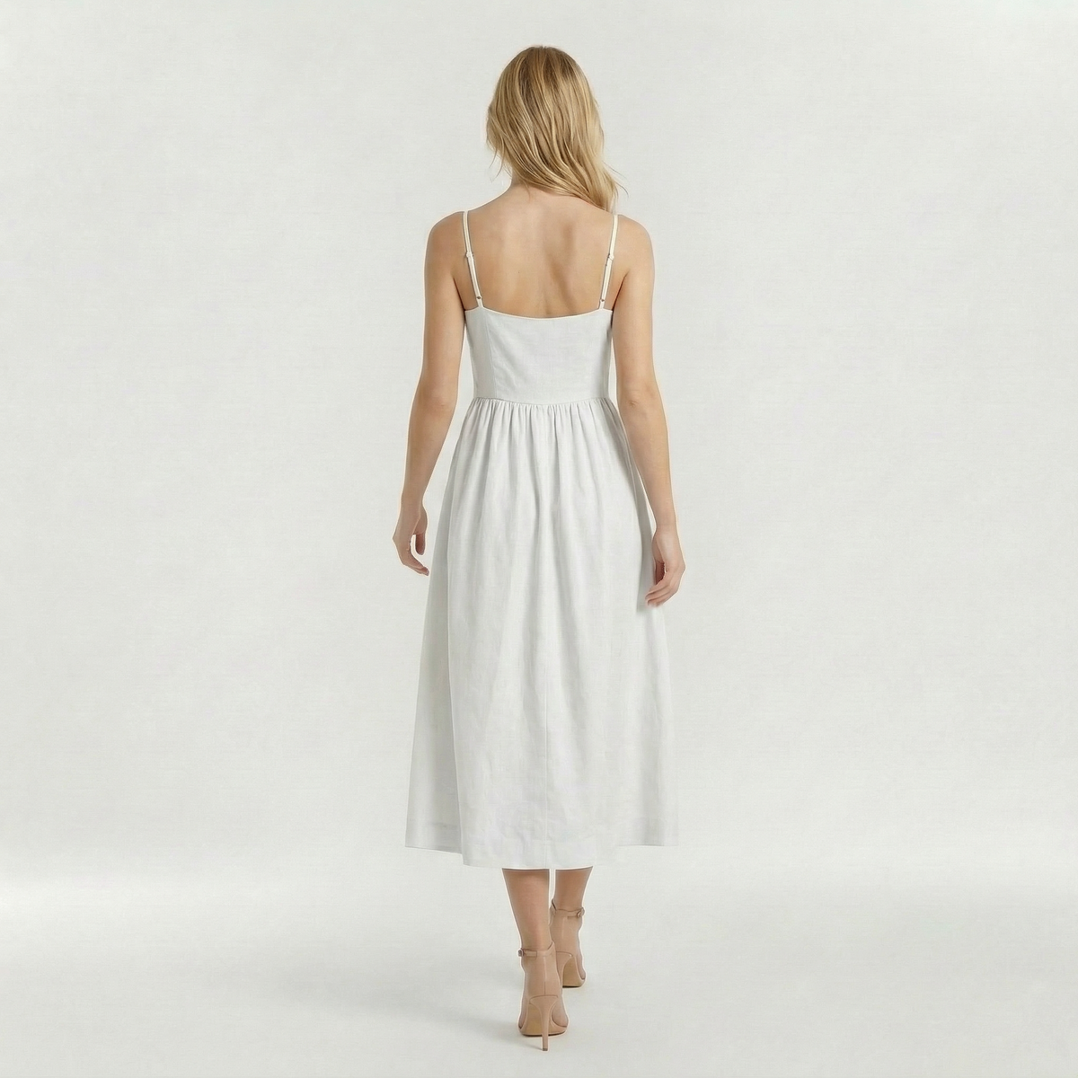 Abito midi A-line da donna stile ascot per invitata matrimonio