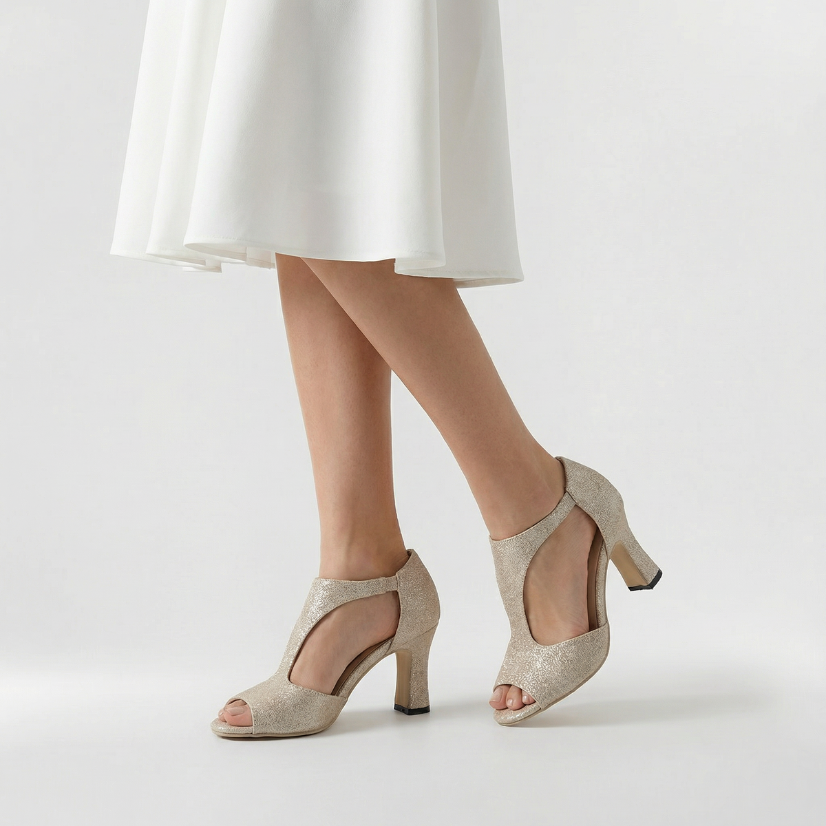 Sandali donna con tacco medio e punta aperta scarpe eleganti da sera e cerimonia