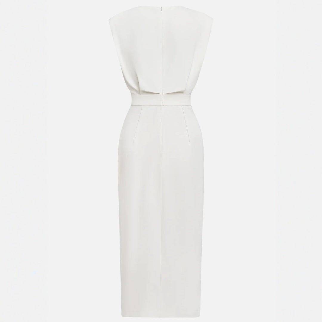 Andrea | Vestito Midi Aderente con Bottoni Donna Senza Maniche
