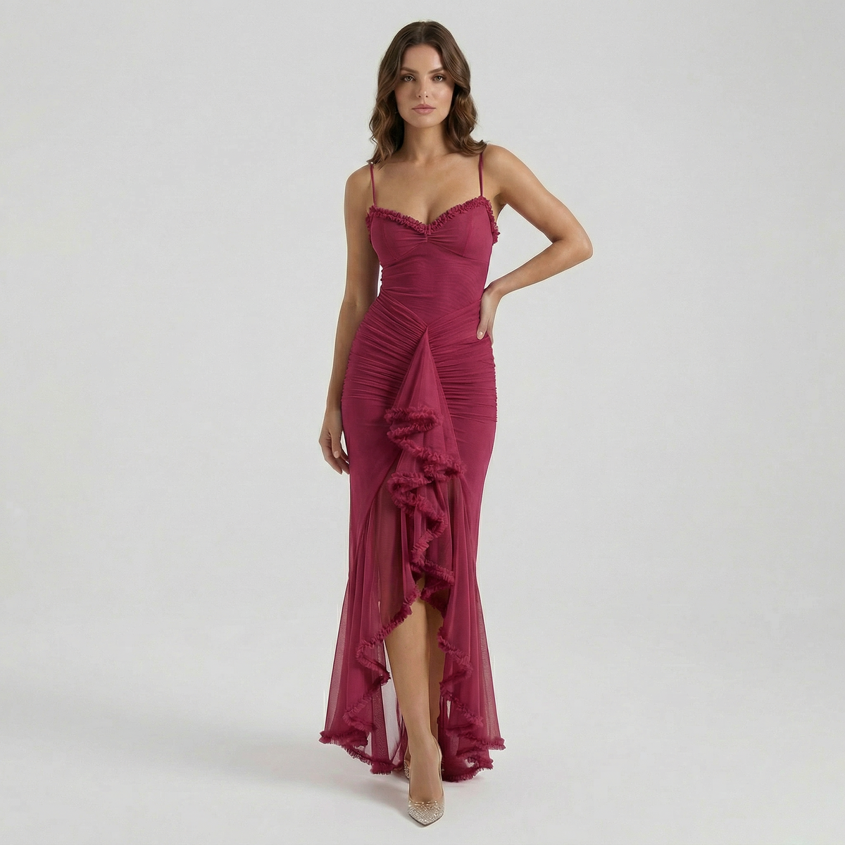 Abito Maxi Elegante da Donna con Spacco – Vestito Lungo Estivo Fluido