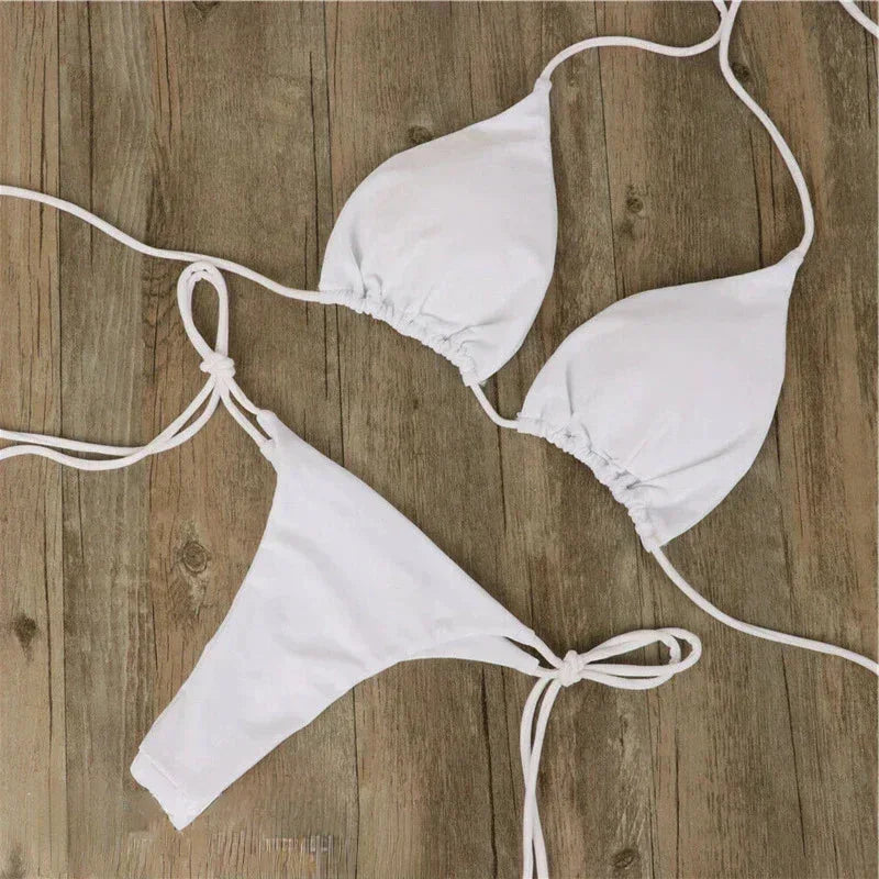 Bikini donna con schiena scoperta e lacci regolabili