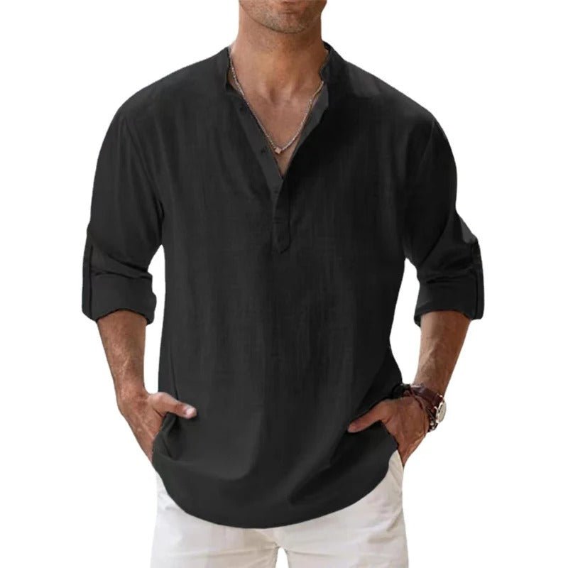 Camicia da Uomo in Cotone e Lino – Leggera, Traspirante e Casual per l'Estate