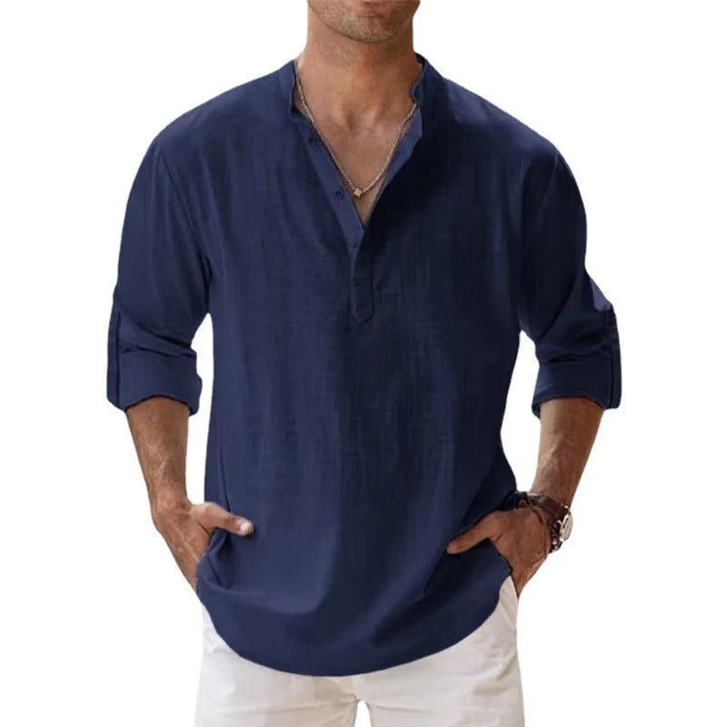 Camicia da Uomo in Cotone e Lino – Leggera, Traspirante e Casual per l'Estate