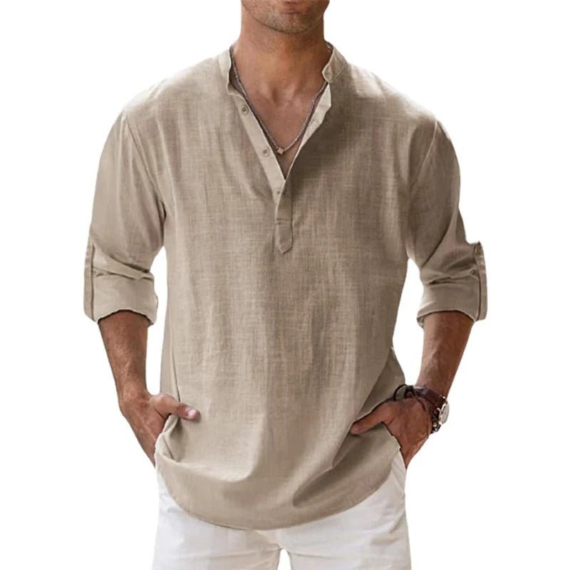 Camicia da Uomo in Cotone e Lino – Leggera, Traspirante e Casual per l'Estate