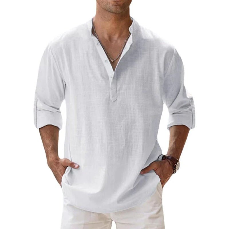Camicia da Uomo in Cotone e Lino – Leggera, Traspirante e Casual per l'Estate