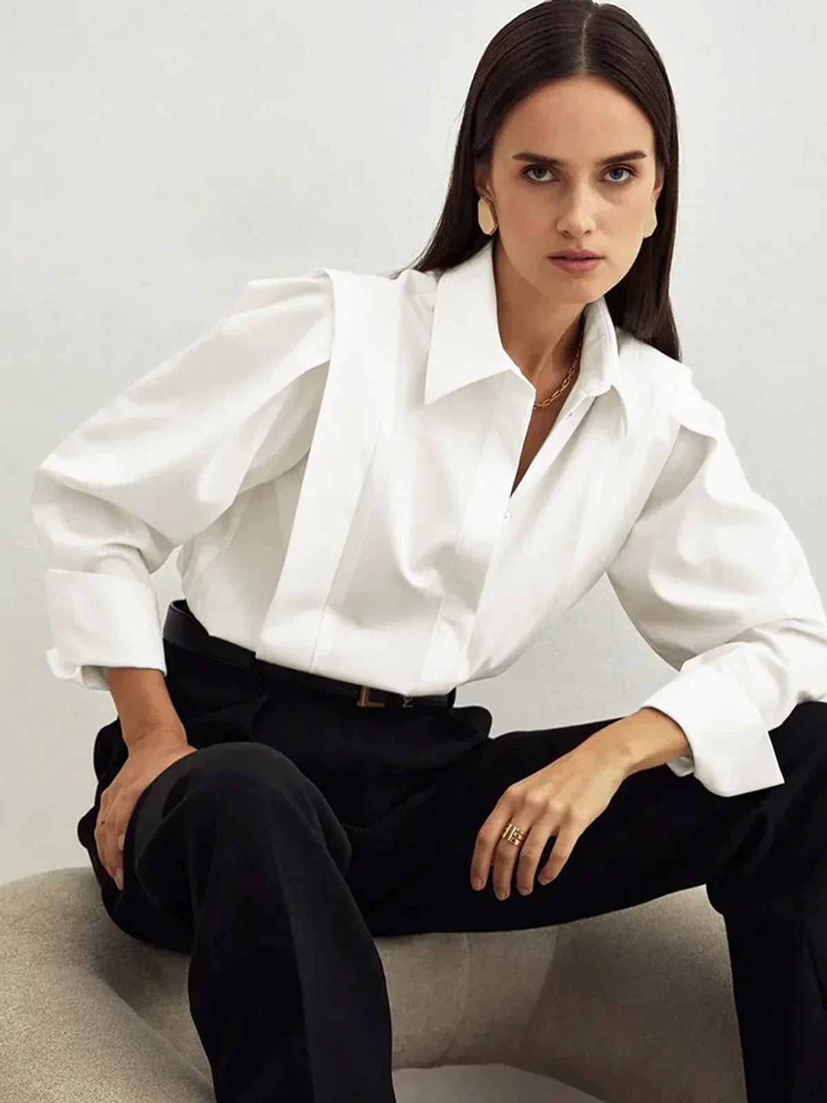 Camicia donna a quadri con bottoni multipli e colori vari