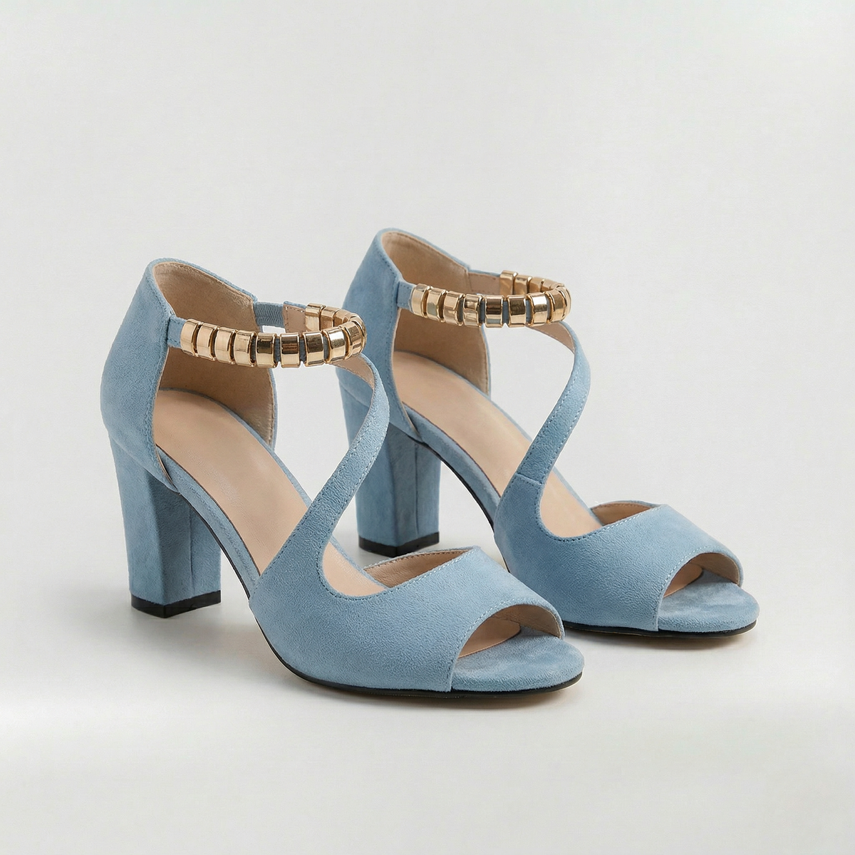 Sandali donna con tacco medio e punta aperta scarpe eleganti da sera e cerimonia