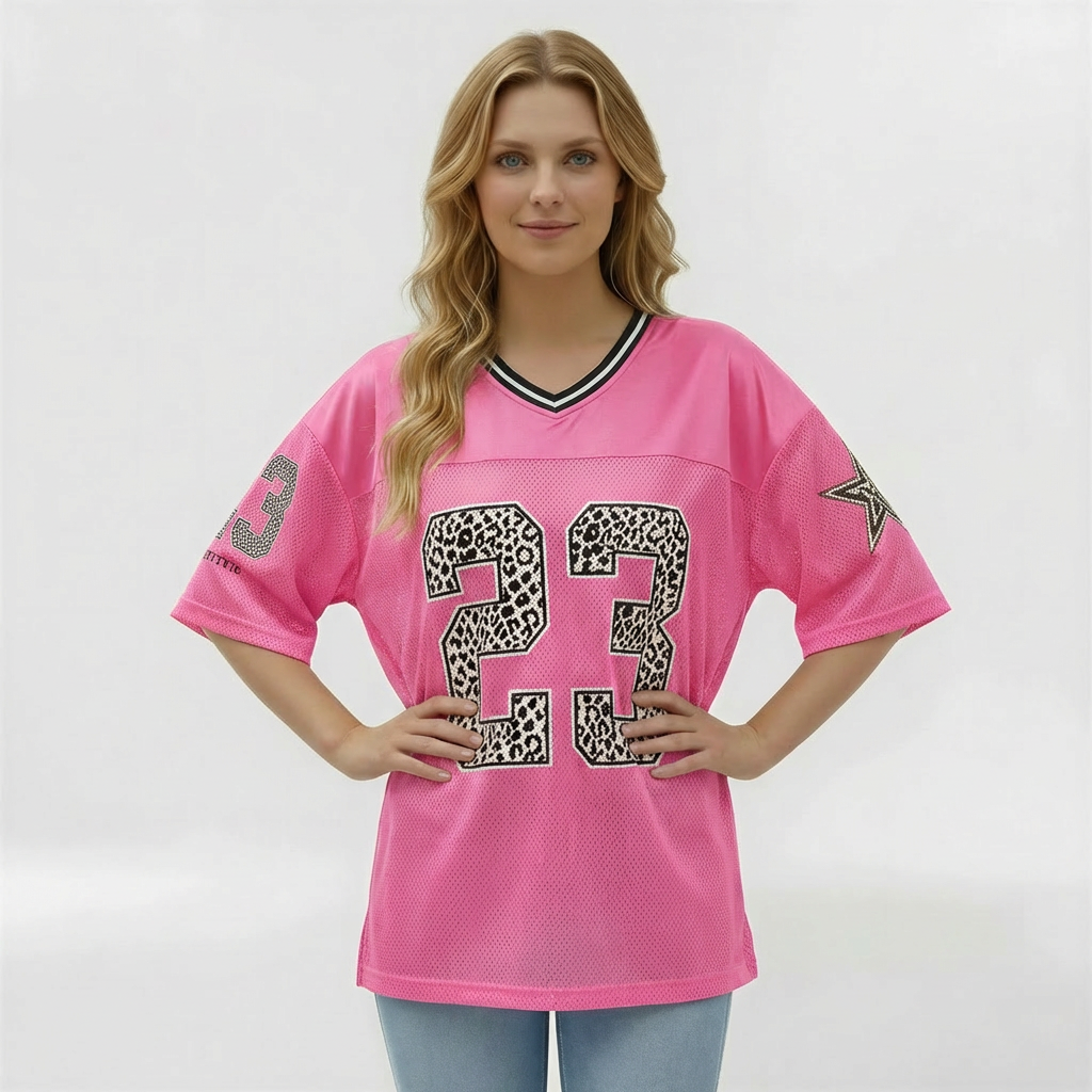 T-shirt oversize da donna con stampa frontale per uso casual