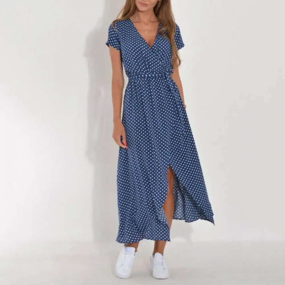 Vestito a portafoglio con stampa floreale da donna