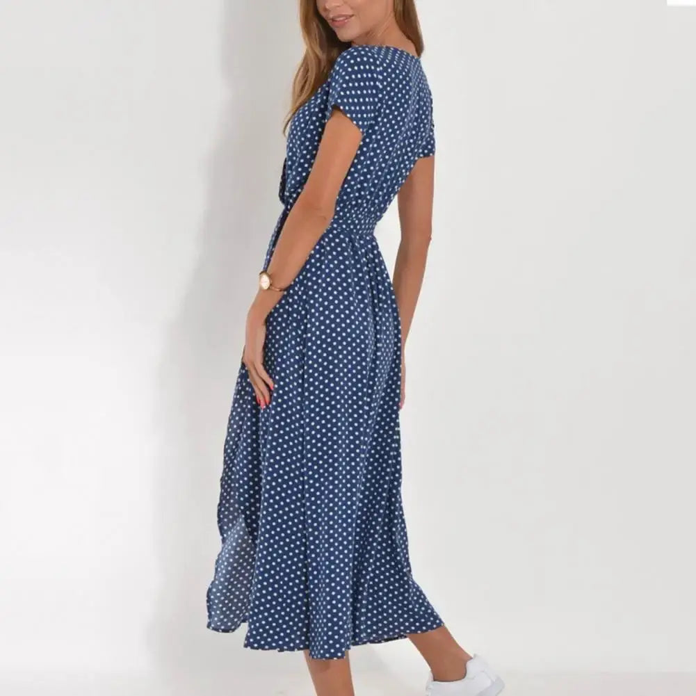 Vestito a portafoglio con stampa floreale da donna