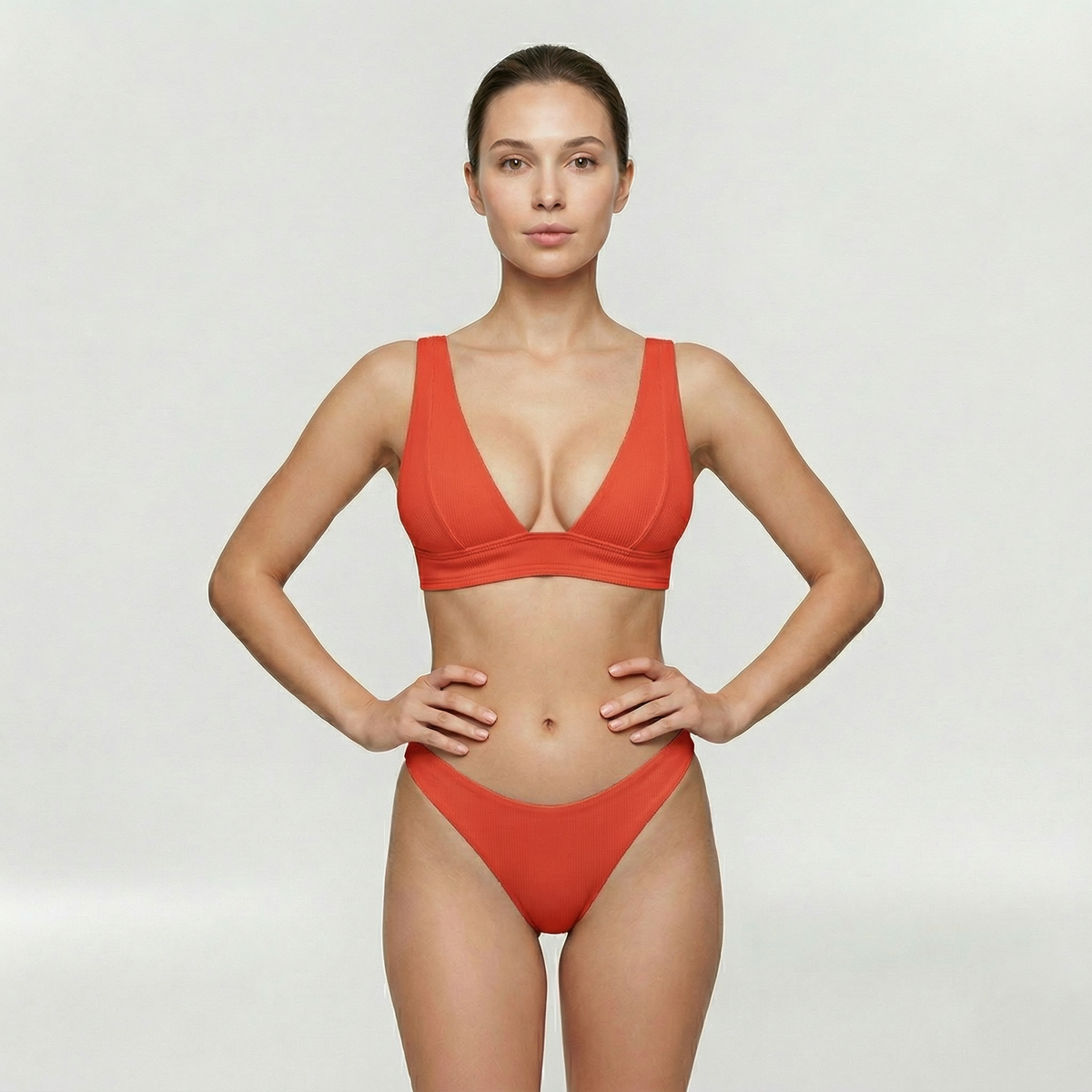 Bikini push-up da donna con slip a vita alta modellante