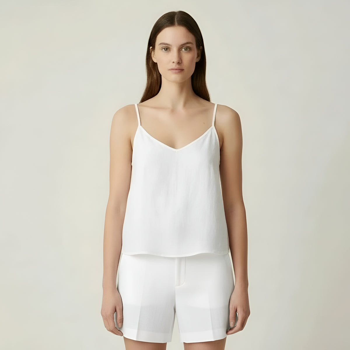 Canotta donna lino estiva spalline sottili top casual leggero traspirante