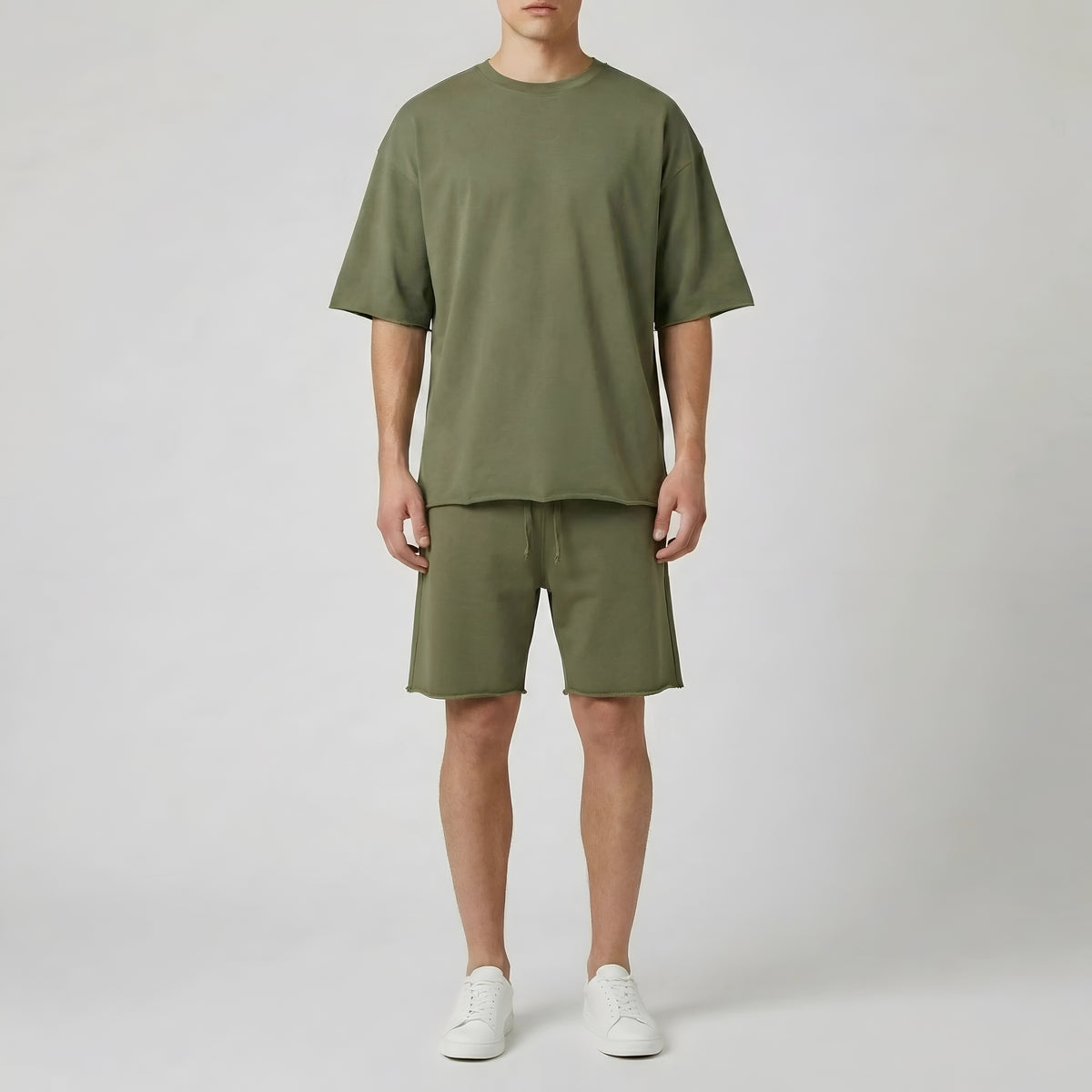 Completo Uomo T-Shirt e Pantaloncini in Cotone Set Casual Estivo Sportivo Uomo