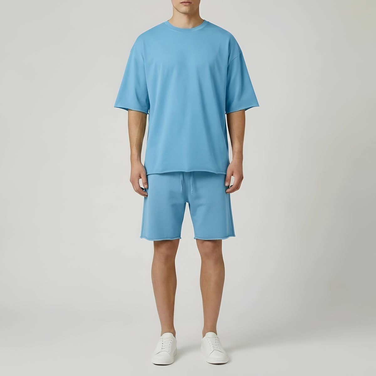 Completo Uomo T-Shirt e Pantaloncini in Cotone Set Casual Estivo Sportivo Uomo