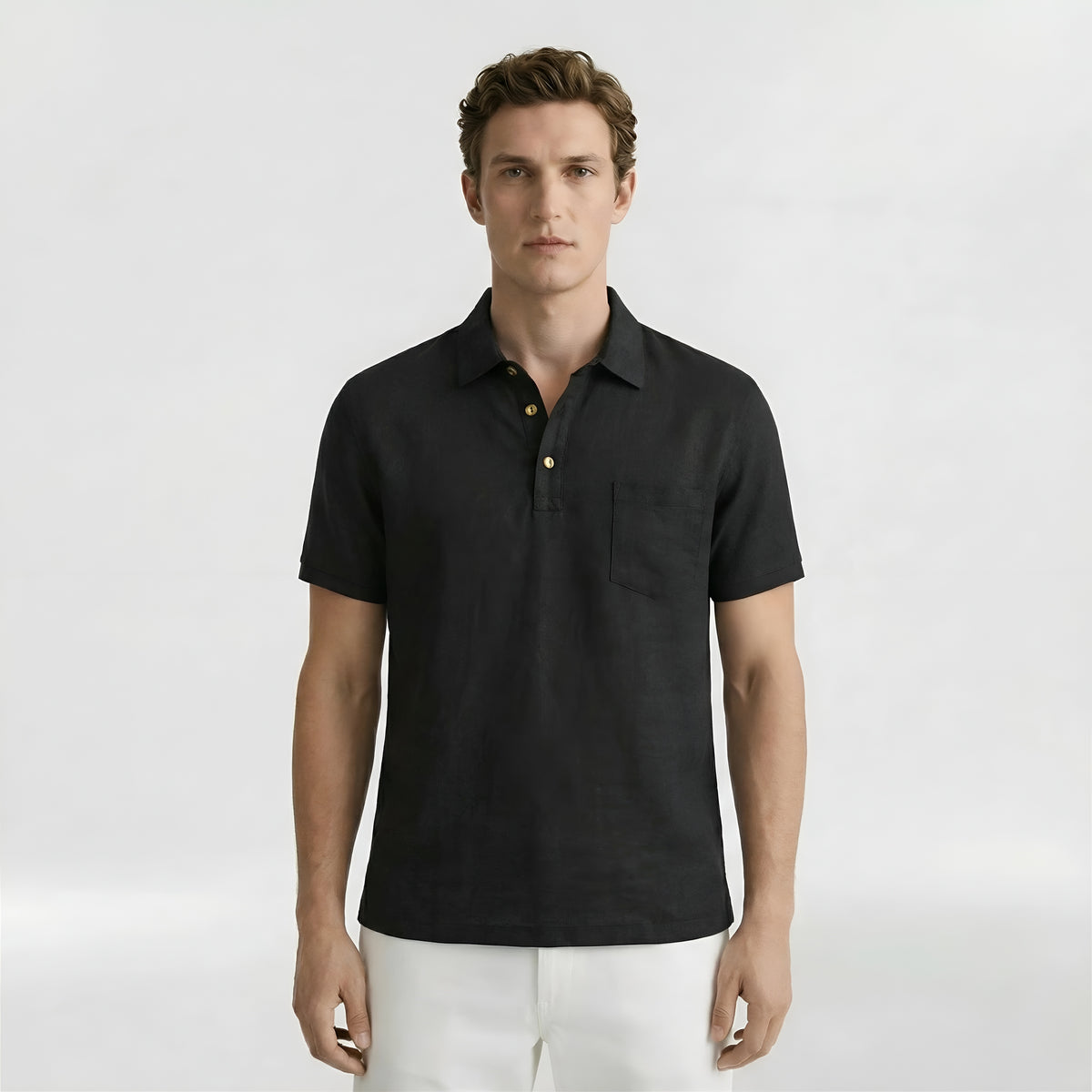 Polo Uomo Maniche Corte in Cotone Maglia Polo Casual con Colletto Bottoni Uomo