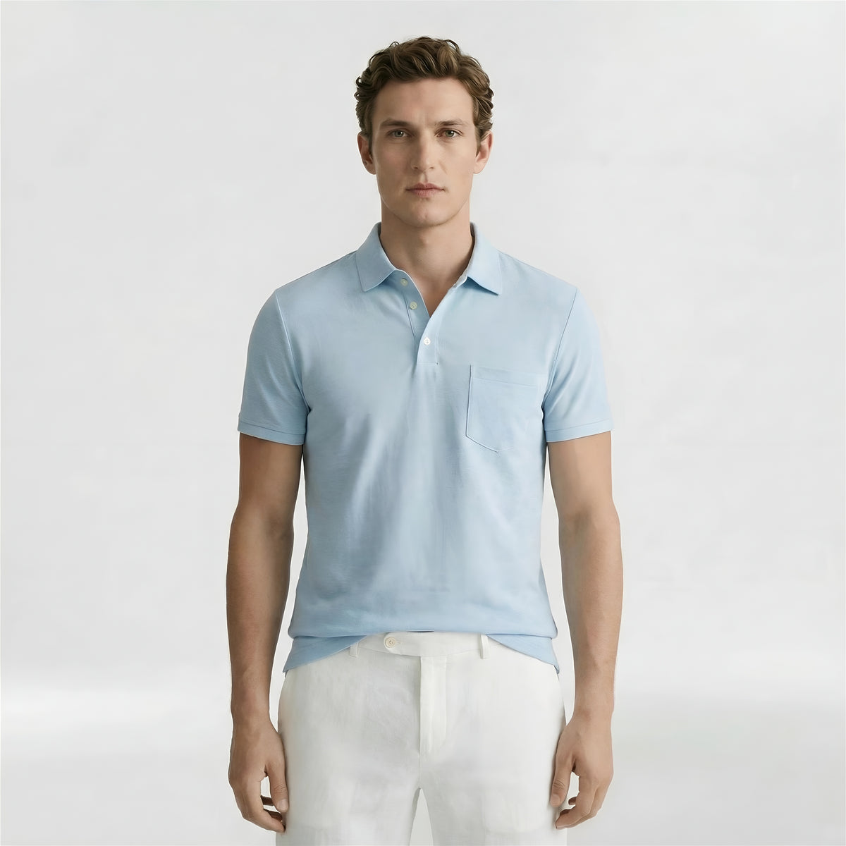 Polo Uomo Maniche Corte in Cotone Maglia Polo Casual con Colletto Bottoni Uomo
