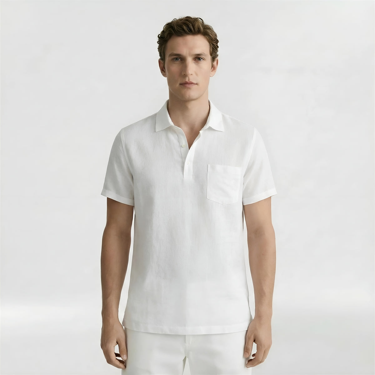 Polo Uomo Maniche Corte in Cotone Maglia Polo Casual con Colletto Bottoni Uomo