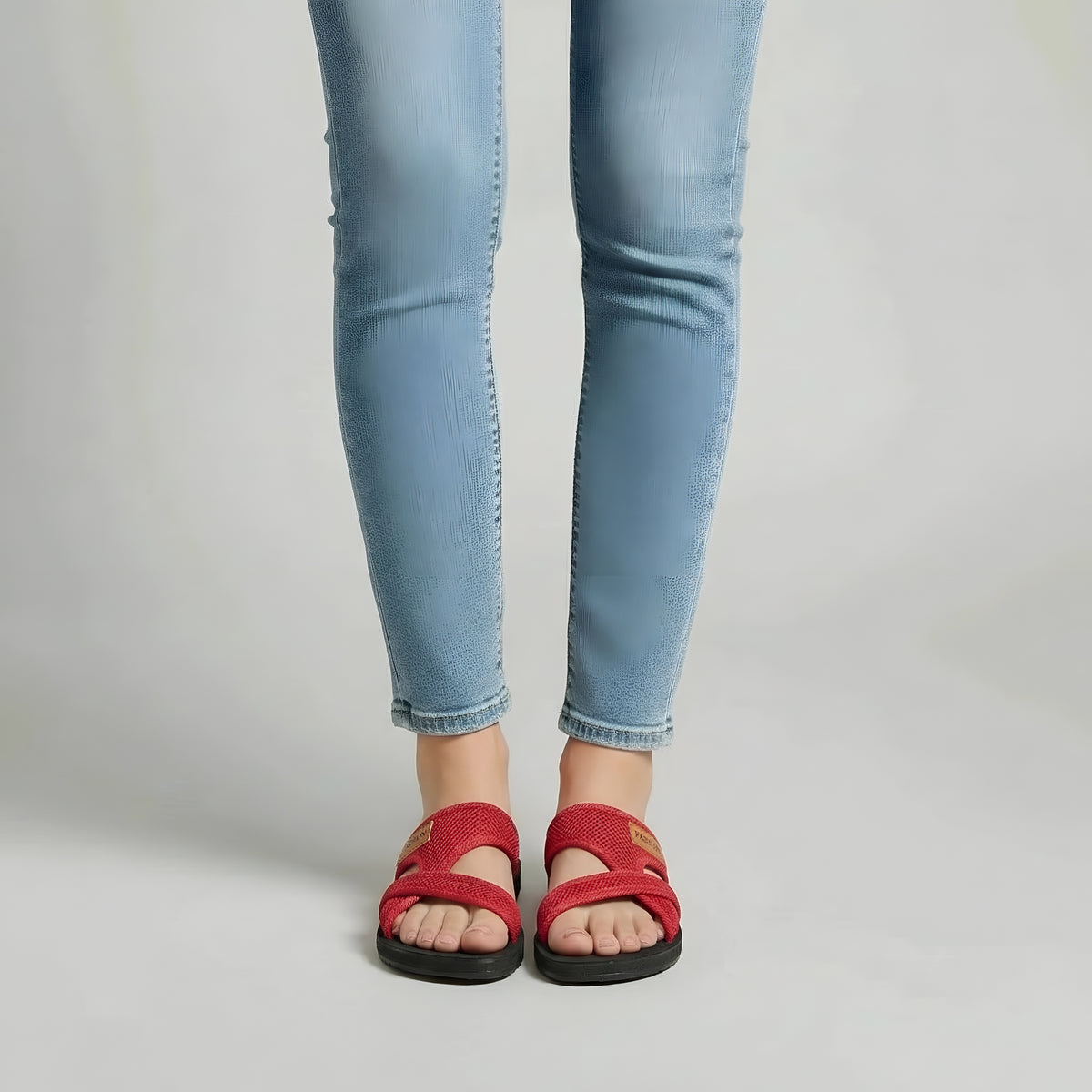Sandali Donna Infradito Casual con Fasce in Tessuto Ciabatte Estive Suola Gomma