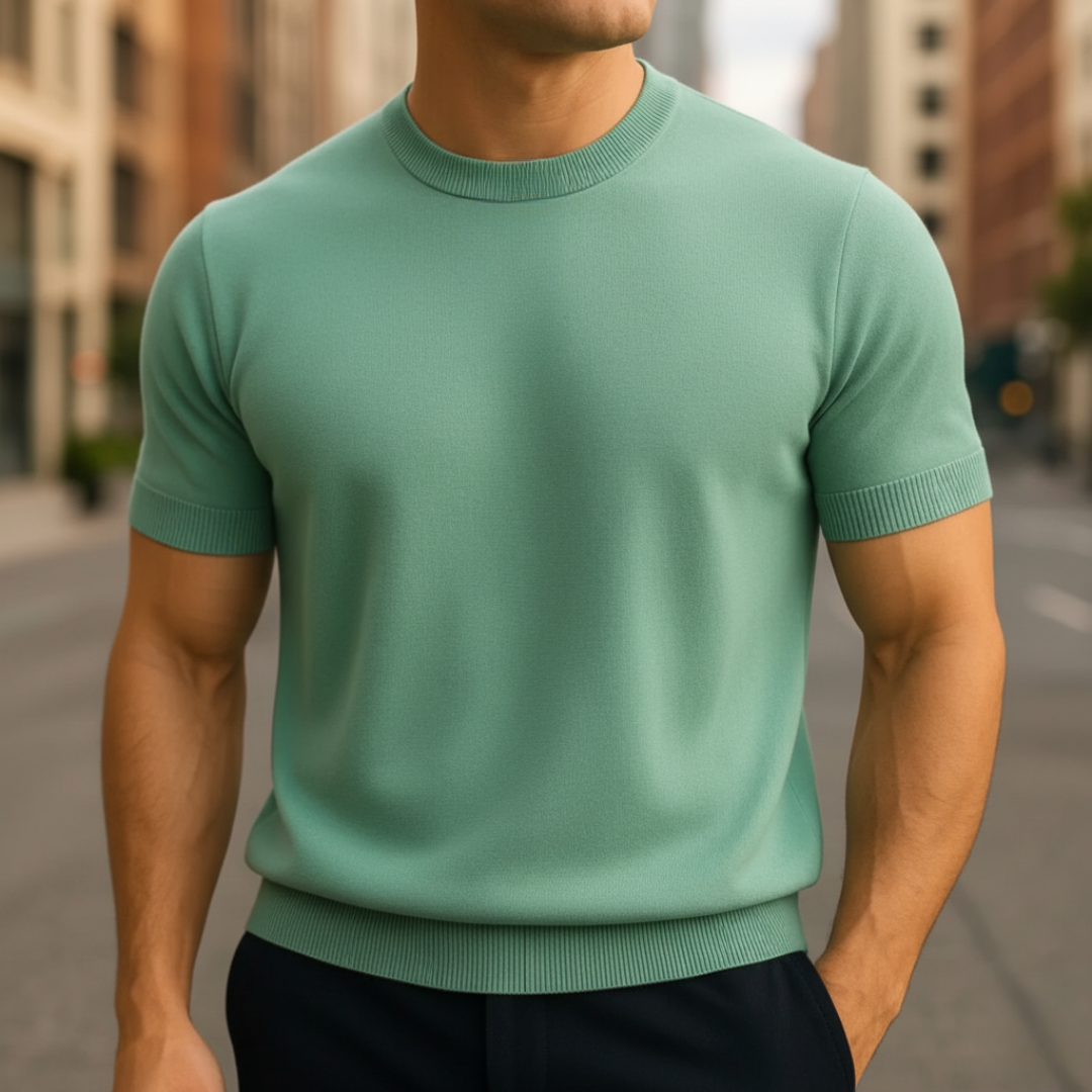 Maglione a Maniche Corte in Cashmere da Uomo