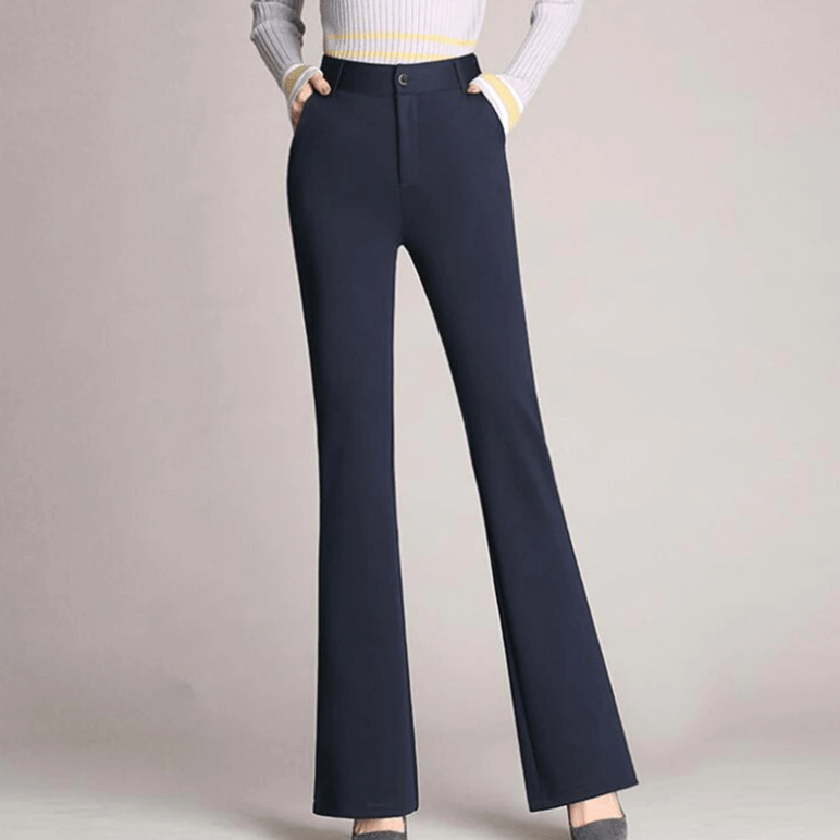Pantaloni sartoriali eleganti da donna con taglio ad A e vita alta