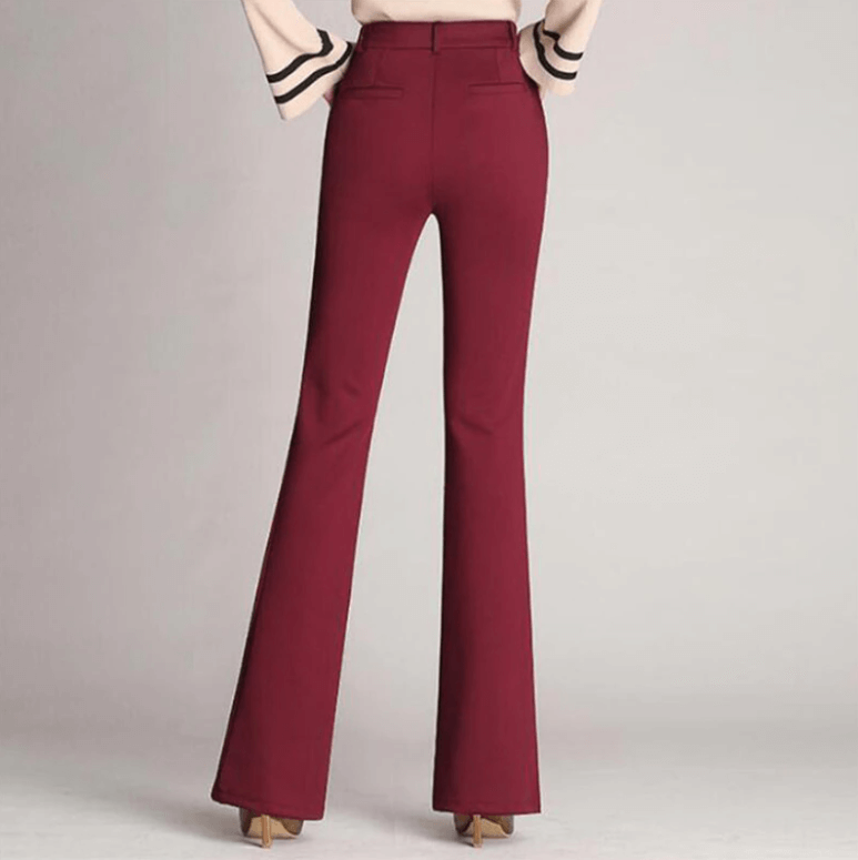 Pantaloni sartoriali eleganti da donna con taglio ad A e vita alta