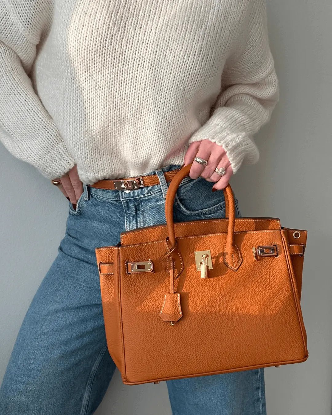 Borsa a mano di lusso in vera pelle da donna elegante e funzionale