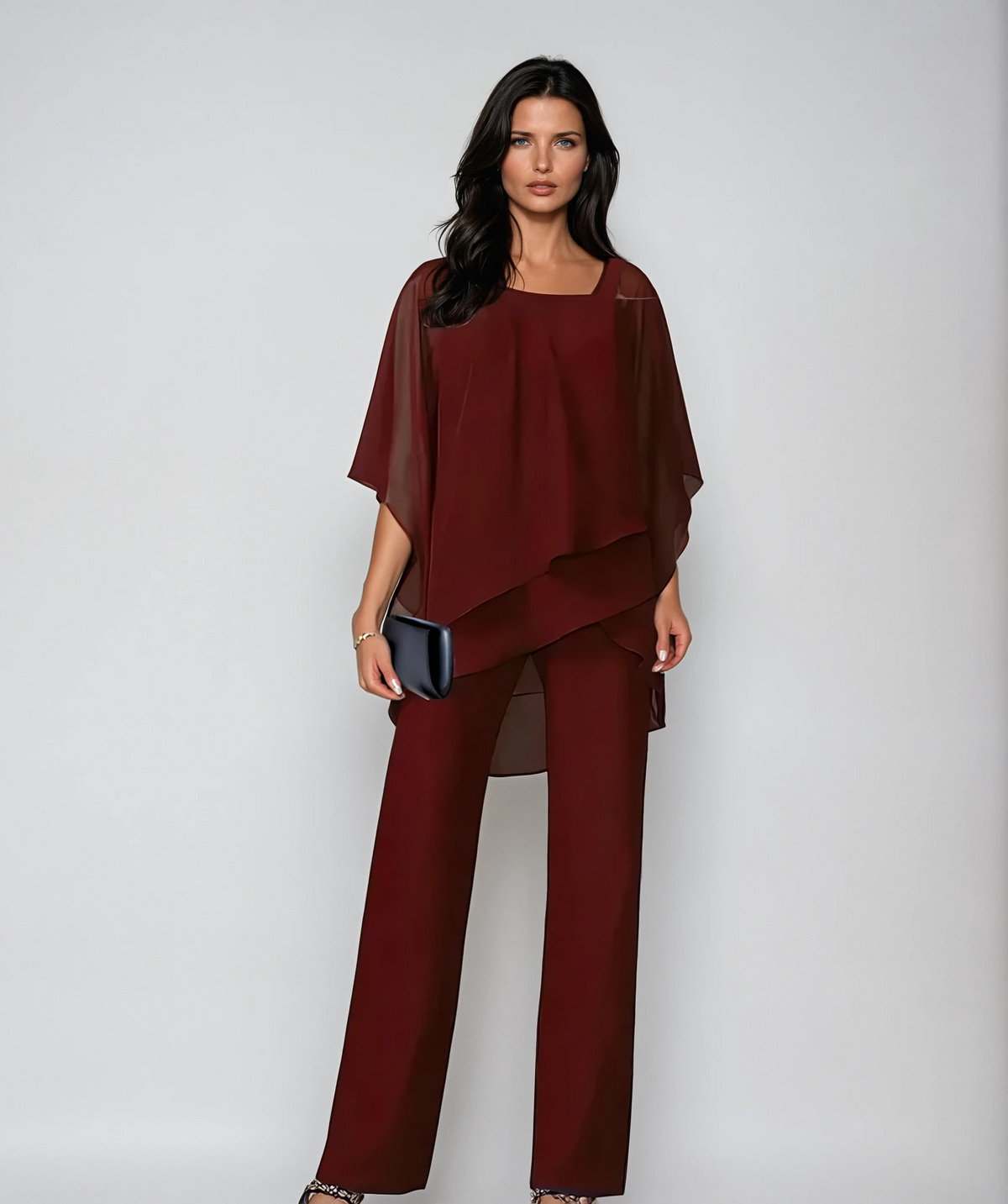 Elegante completo a due pezzi a strati