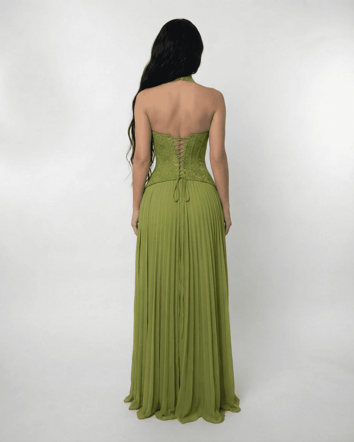 Corpetto in Pizzo e Silhouette Maxi Plissettata