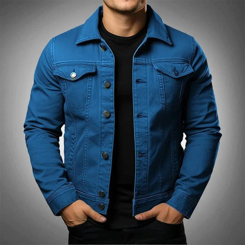 Giacca di Jeans Uomo Leggera | Giubbotto Denim Casual Primaverile | Capospalla Versatile con Taglio Moderno e Strutturato