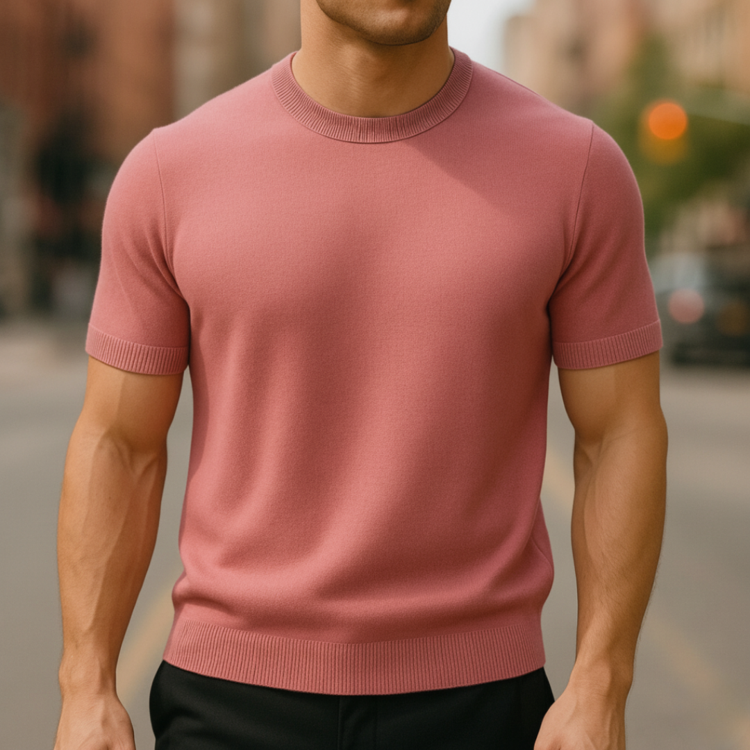 Maglione a Maniche Corte in Cashmere da Uomo