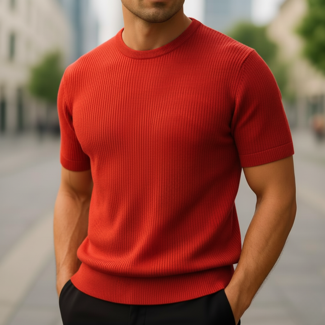 Maglione a Maniche Corte in Cashmere da Uomo
